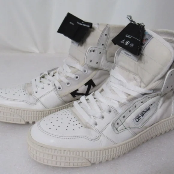 Off-White Off Court 3.0 Men's White/White Leather High Top Sneakers Sz 42 US 9 - Picture 2 of 16